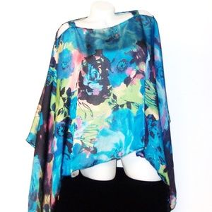 Floral chiffon tunic top!